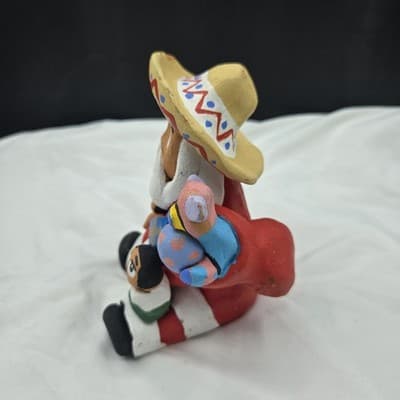 Ramey Pottery Santa Claus Storyteller Three Kids Presents Sack Signed Folk Art - Thumbnail 2