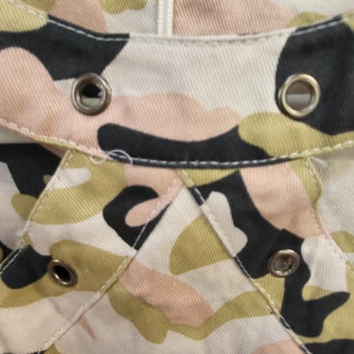 Last Kiss Womens Top Pink M Cotton Camo Peplum Grommets Sleeveless Cutouts - Thumbnail 4