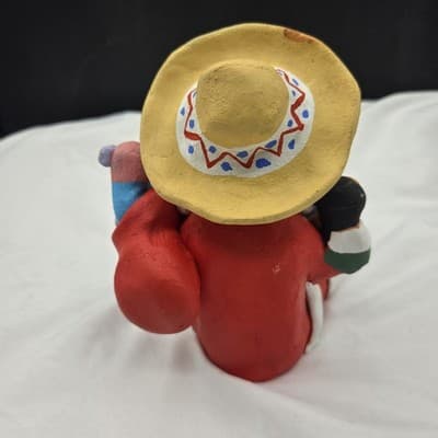 Ramey Pottery Santa Claus Storyteller Three Kids Presents Sack Signed Folk Art - Thumbnail 3