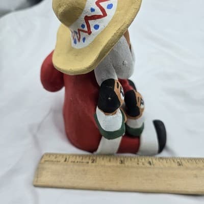 Ramey Pottery Santa Claus Storyteller Three Kids Presents Sack Signed Folk Art - Thumbnail 15