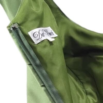 Davinci Womens Dress 8 Green One Shoulder Cocktail Prom Satin Pockets Evening - Thumbnail 13