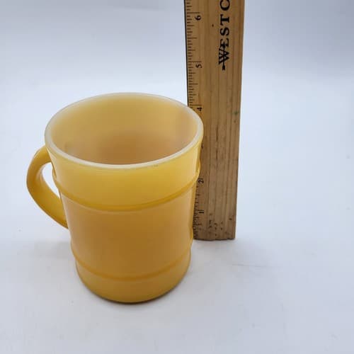 Fire King Barrel Mug 18 Yellow Oven Proof Vintage 10oz USA Anchor Hocking - Thumbnail 8
