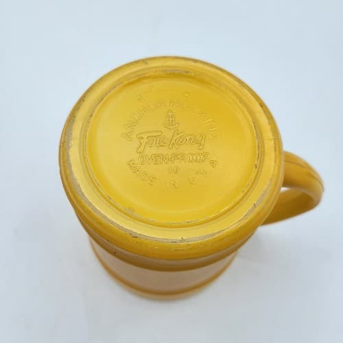 Fire King Barrel Mug 18 Yellow Oven Proof Vintage 10oz USA Anchor Hocking - Thumbnail 5