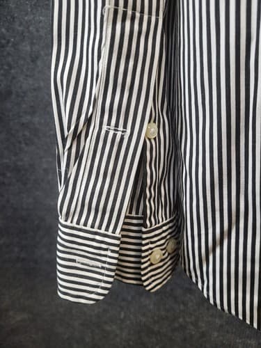 Ralph Lauren Button Down Shirt Black White Stripe 17.5 XL Cotton Classic Fit - Thumbnail 6