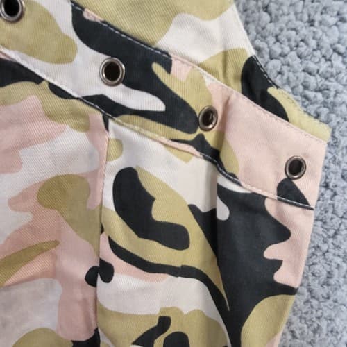 Last Kiss Womens Top Pink M Cotton Camo Peplum Grommets Sleeveless Cutouts - Thumbnail 6