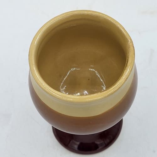 Vintage Armbee San Francisco Wine Carafe 4 Chalice Goblet Set Brown Ceramic - Thumbnail 8