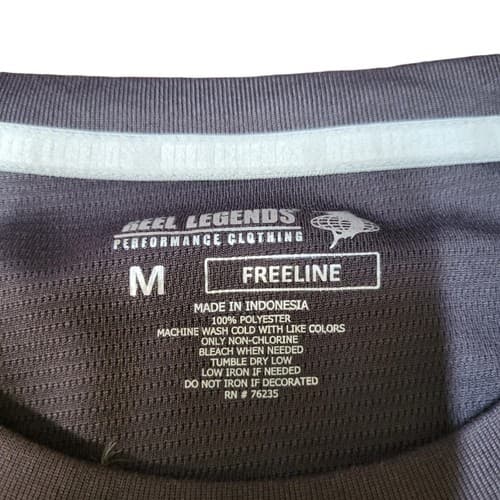 Reel Legends Mens Fishing Shirt Gray M Performance UPF30 Quick Dry Sunscreen - Thumbnail 3