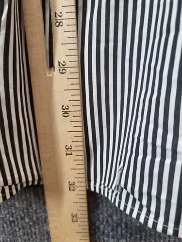 Ralph Lauren Button Down Shirt Black White Stripe 17.5 XL Cotton Classic Fit - Thumbnail 7