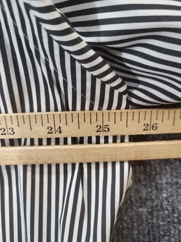 Ralph Lauren Button Down Shirt Black White Stripe 17.5 XL Cotton Classic Fit - Thumbnail 8