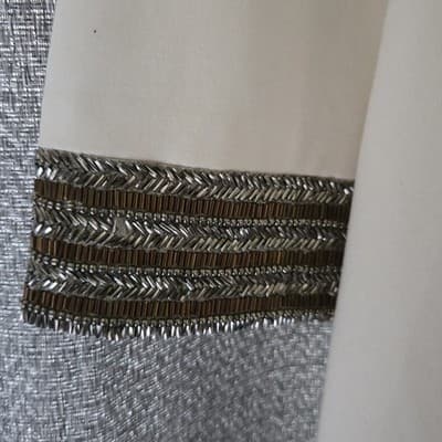J Jill Christian Siriano Holiday Sheath Dress XL Winter White Knit Beaded Cuffs - Thumbnail 10