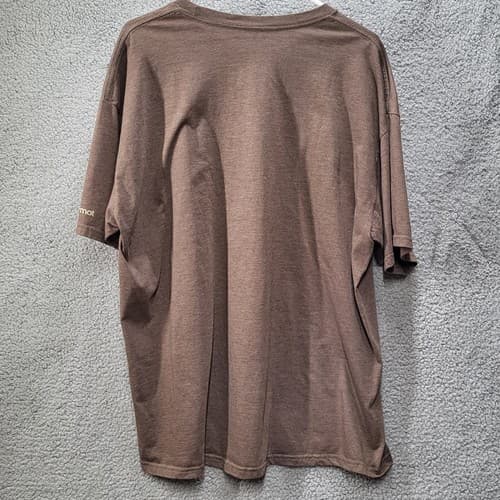 Marmot Mens Tee Shirt Brown 2XL XXL Short Sleeve Cotton Blend Mountain Logo - Thumbnail 5