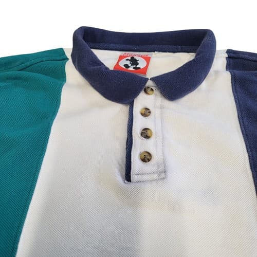 Vintage Mickey Disney Mens Shirt White Blue XL Polo Cotton Pique Mickey Logo - Thumbnail 3