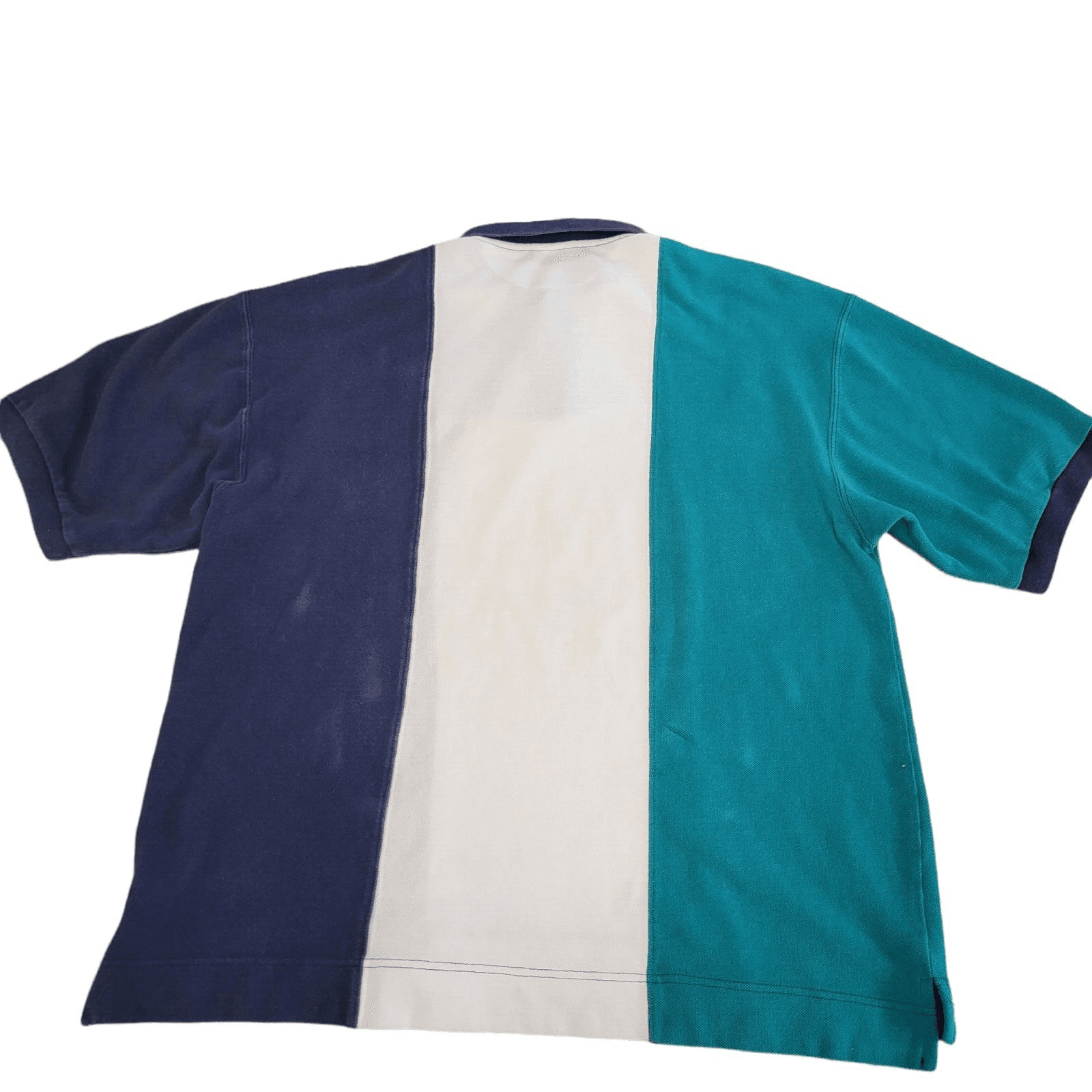 Vintage Mickey Disney Mens Shirt White Blue XL Polo Cotton Pique Mickey Logo - Thumbnail 2