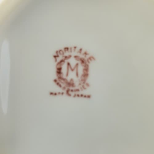 Noritake Handpainted Octagon Small Basket Gold Handle Flowers Art Deco Trim - Thumbnail 3