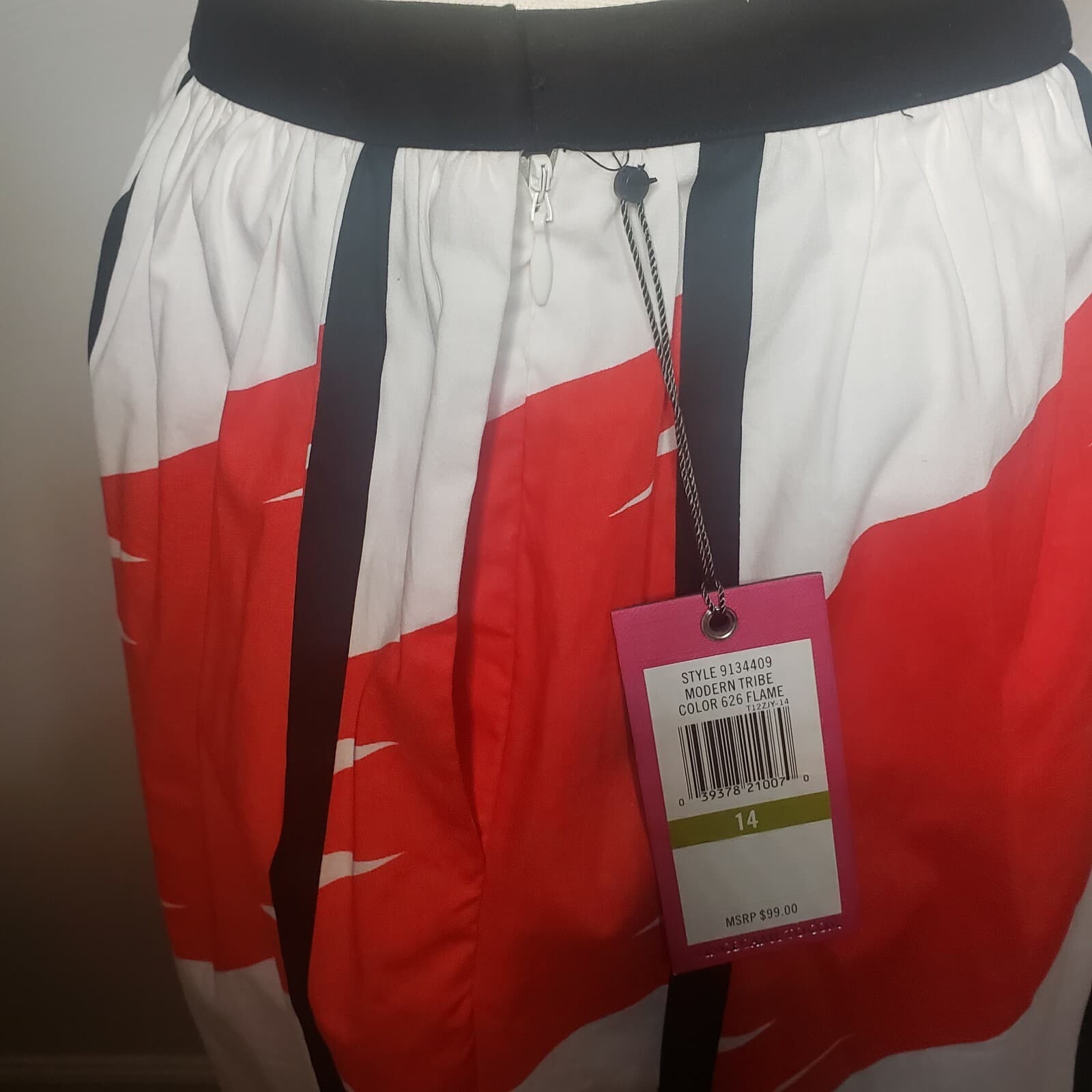 Vince Camuto Womens Skirt Red White 14 Knee Length Lined Side Zipper NWT Pockets - Thumbnail 6