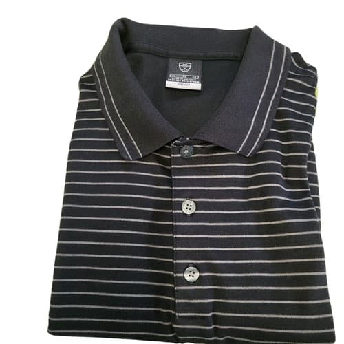 NikeGolf Mens DriFit Shirt Black Gray XL Stripe Short Sleeve Cotton Blend Comfy - Thumbnail 4