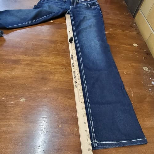 Project Indigo Womens Jeans Blue Denim 4 Bootcut Embroidered 5 Pockets Topstich - Thumbnail 9