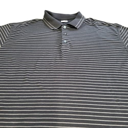 NikeGolf Mens DriFit Shirt Black Gray XL Stripe Short Sleeve Cotton Blend Comfy - Thumbnail 5