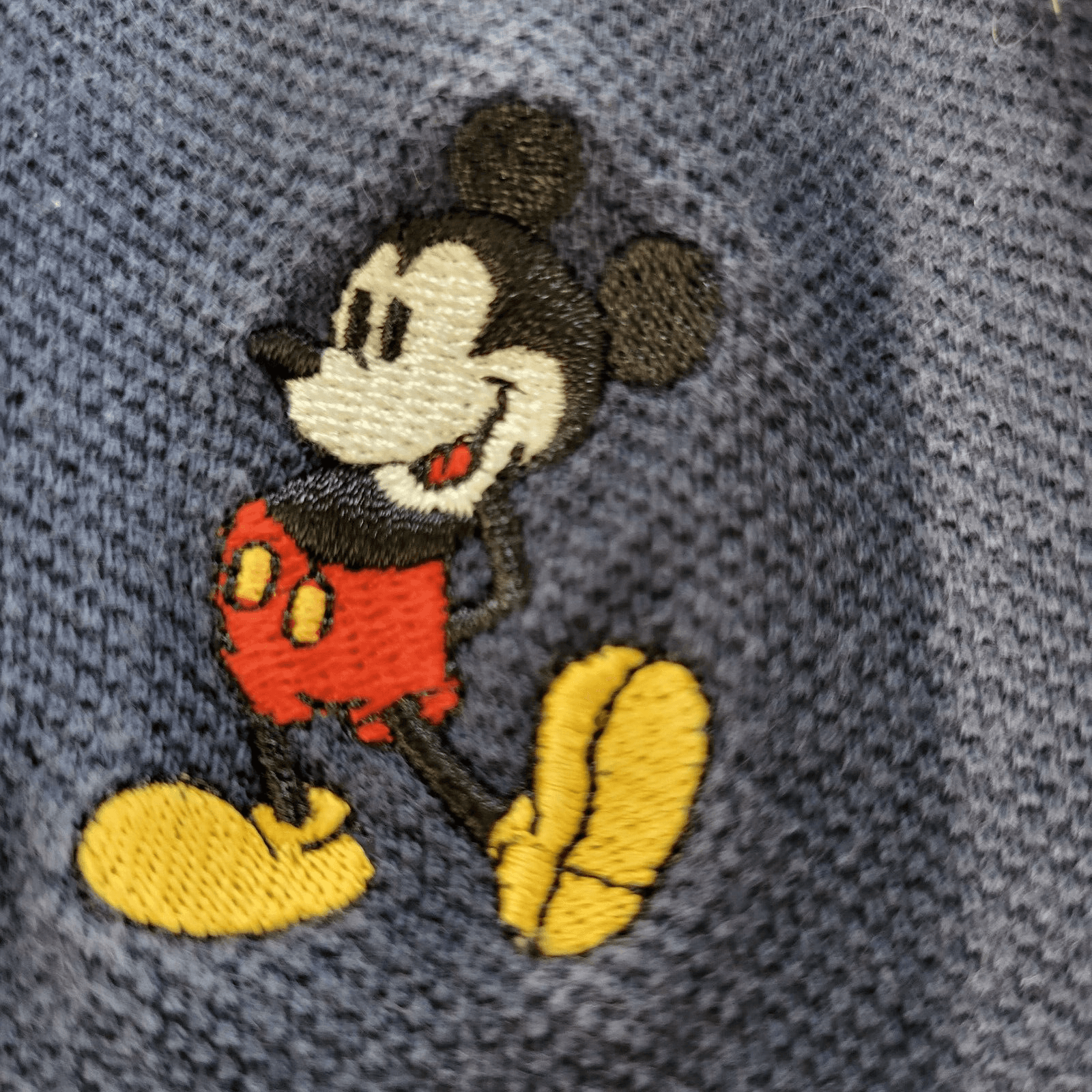 Vintage Mickey Disney Mens Shirt White Blue XL Polo Cotton Pique Mickey Logo - Thumbnail 5