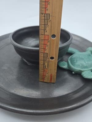 Handmade Sea Turtle Chip & Dip Dish Ceramic Black Green 3D Beach Unique Gift - Thumbnail 12