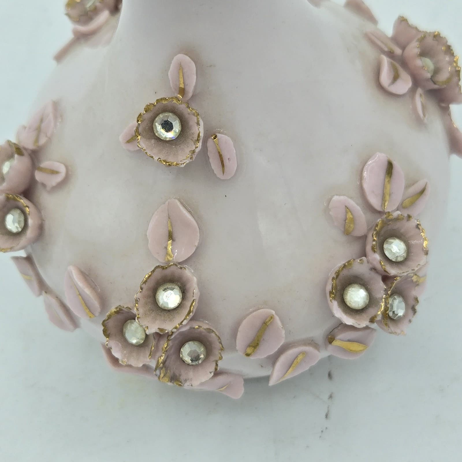 Vintage Lefton Numbered Perfume Bottle Unique Rare Collectible Pink Rhinestones - Thumbnail 3