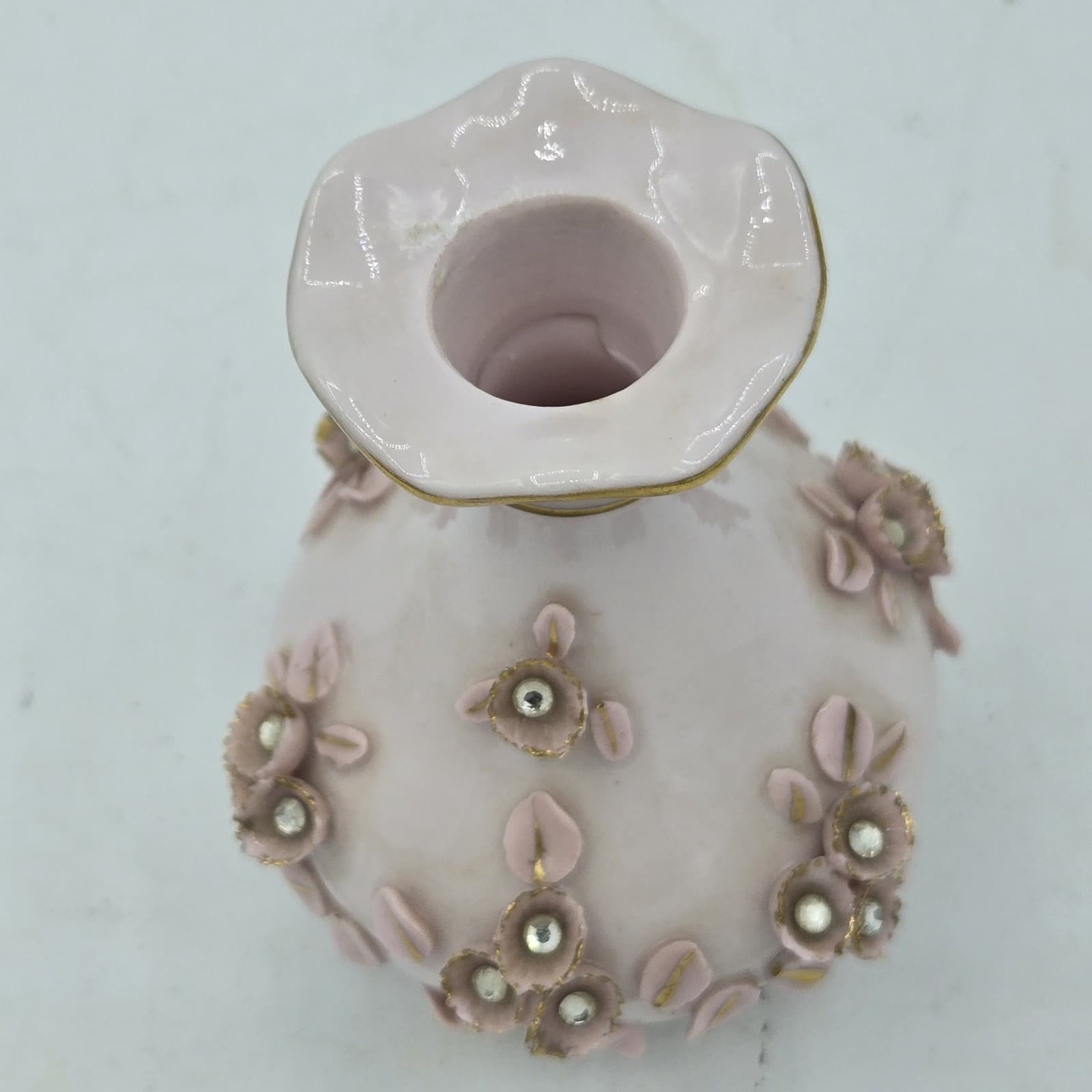 Vintage Lefton Numbered Perfume Bottle Unique Rare Collectible Pink Rhinestones - Thumbnail 2