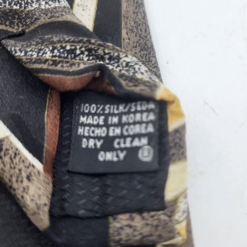 Vintage Zeidler & Zeidler Mens Tie Jazz Big Band Black Tan Musical Print Silk - Thumbnail 7