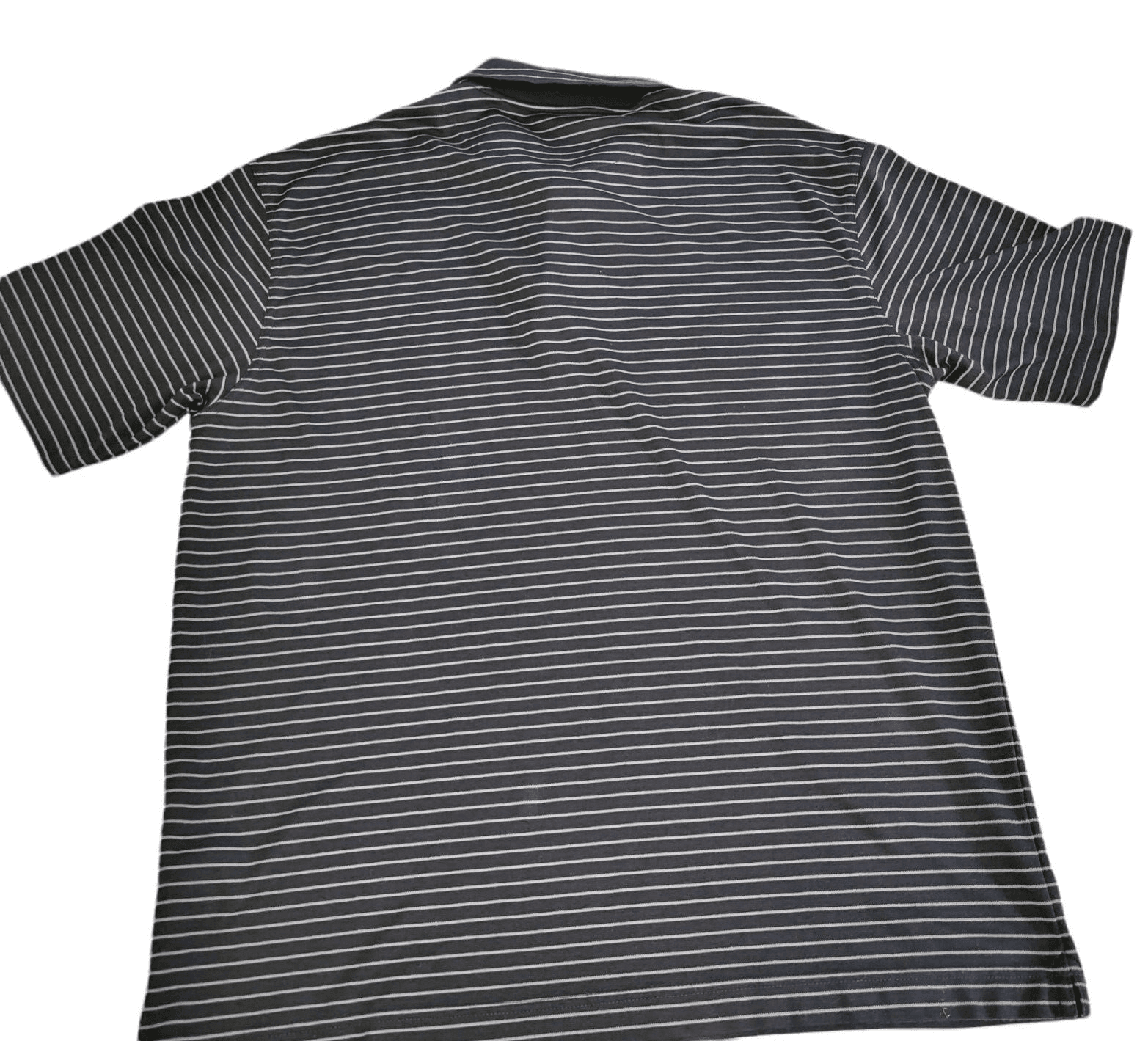 NikeGolf Mens DriFit Shirt Black Gray XL Stripe Short Sleeve Cotton Blend Comfy - Thumbnail 3