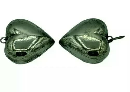 Pair of Silver Tone Puffed Hearts 1.5" each Jewelry Crafters Valentines - Thumbnail 4