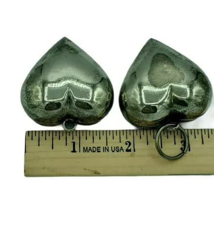 Pair of Silver Tone Puffed Hearts 1.5" each Jewelry Crafters Valentines - Thumbnail 3