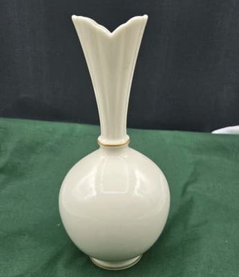 Vintage Lenox Roselyn Bud Vase 24k Gold Trim Pink Rose Handpainted USA EUC - Thumbnail 4