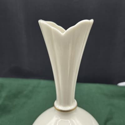 Vintage Lenox Roselyn Bud Vase 24k Gold Trim Pink Rose Handpainted USA EUC - Thumbnail 5