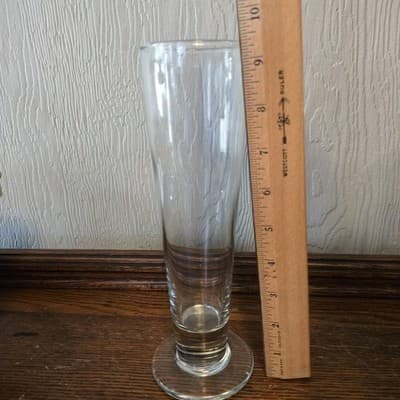 Vintage Clear Beer Pilsner Glasses 16oz Heavy Barware Set 4 Man Gift Dadcorp - Thumbnail 4