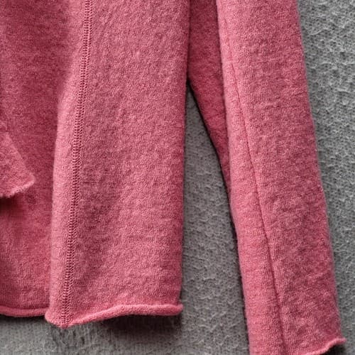 Charter Club Womens Sweater 1X Wool Pink Cardigan Ruffles Hook & Eye - Thumbnail 3