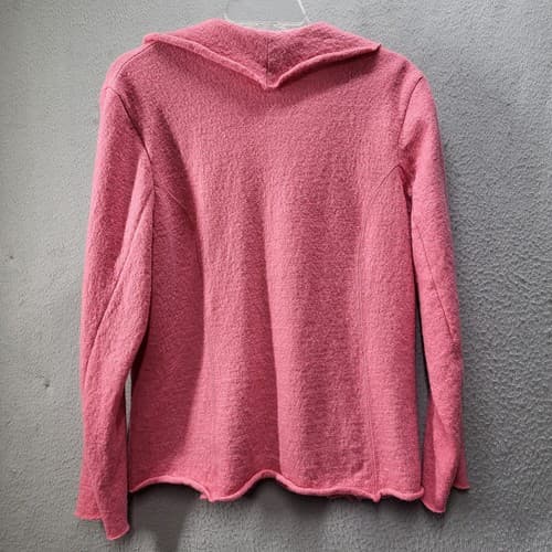 Charter Club Womens Sweater 1X Wool Pink Cardigan Ruffles Hook & Eye - Thumbnail 4