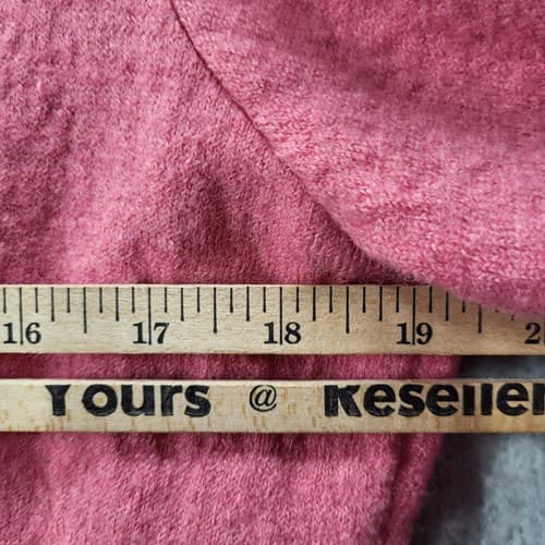 Charter Club Womens Sweater 1X Wool Pink Cardigan Ruffles Hook & Eye - Thumbnail 10