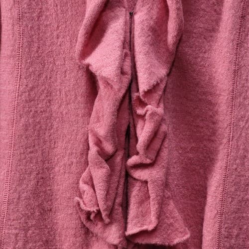 Charter Club Womens Sweater 1X Wool Pink Cardigan Ruffles Hook & Eye - Thumbnail 2