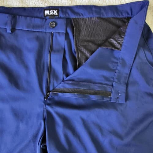 MSX Performance Mens Golf Casual Shorts Navy Blue 46 Flat Front Mesh Pockets - Thumbnail 4