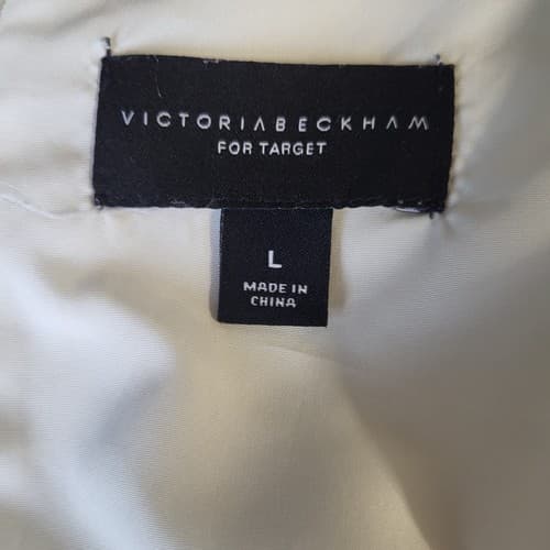 Victoria Beckham for Target Girls Dress L Ivory Watercolor Flowers Satin Ruffle - Thumbnail 7