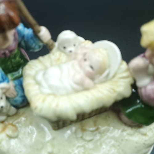 Christmas Otagiri Nativity Music Box Silent Night Frazier Collection Porcelain - Thumbnail 5