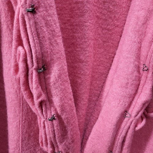 Charter Club Womens Sweater 1X Wool Pink Cardigan Ruffles Hook & Eye - Thumbnail 8