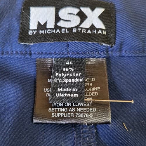 MSX Performance Mens Golf Casual Shorts Navy Blue 46 Flat Front Mesh Pockets - Thumbnail 9