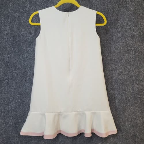 Victoria Beckham for Target Girls Dress L Ivory Watercolor Flowers Satin Ruffle - Thumbnail 2