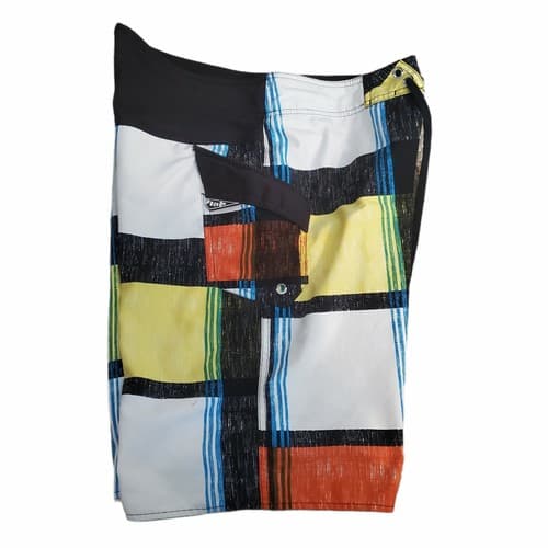 Volcom Mens Swimwear 34 Board Shorts Geometric Color Block Surfer Beachwear - Thumbnail 3
