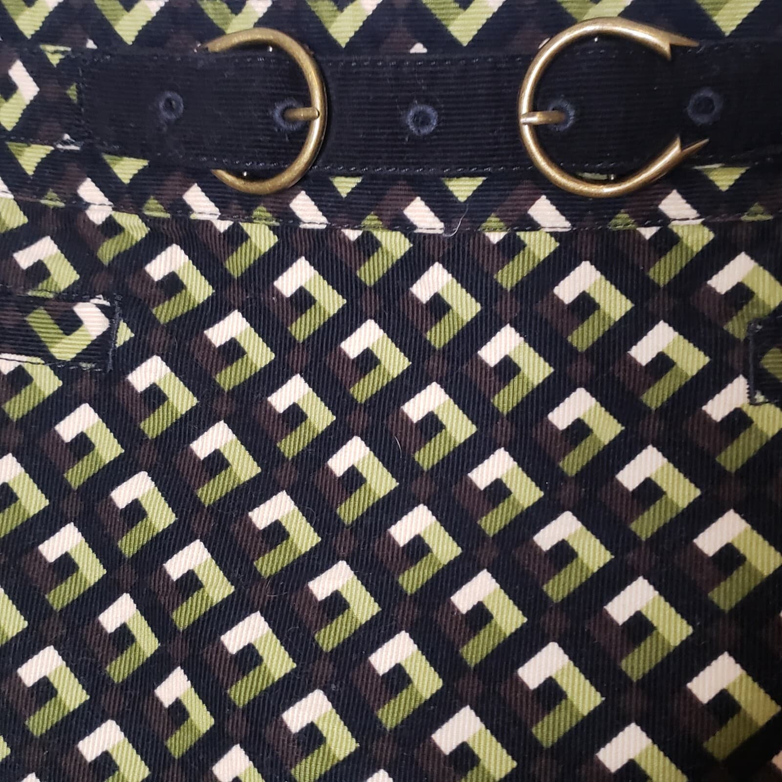 LOFT Womens Skirt Black Green Brown 8 Geometric Belt Mini Straight - Thumbnail 2