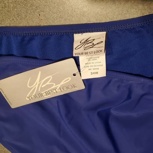 Your Best Look Swim Suit Bottom Womens Plus Royal Blue 24W French Cut NEW - Thumbnail 3