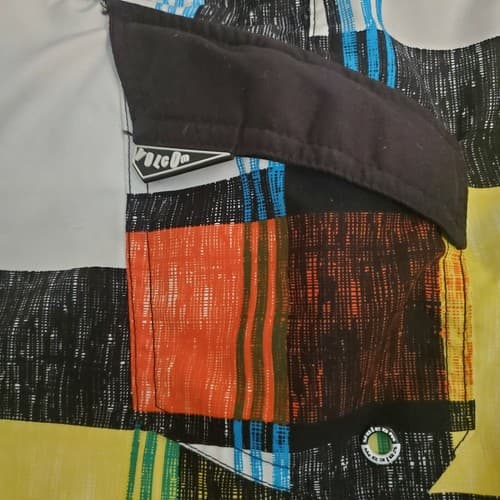 Volcom Mens Swimwear 34 Board Shorts Geometric Color Block Surfer Beachwear - Thumbnail 4