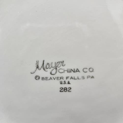 VTG Mayer Greenbrier Large Bowl 10.5in Restuarant Ware Green White Flowers NEW - Thumbnail 6