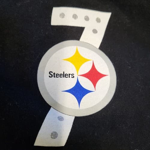 Pittsburgh Steelers Womens Shirt Black XL Cotton Roethlisberger 7 Bling NFL Logo - Thumbnail 2