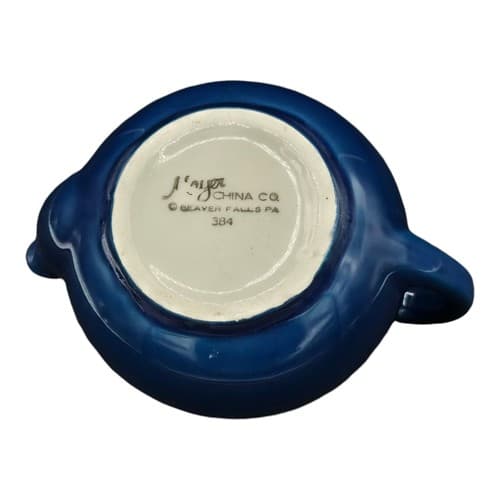 VTG Mayer Individual Teapot Restaurant Ware Deep Blue White Lid Round New 1984 - Thumbnail 6